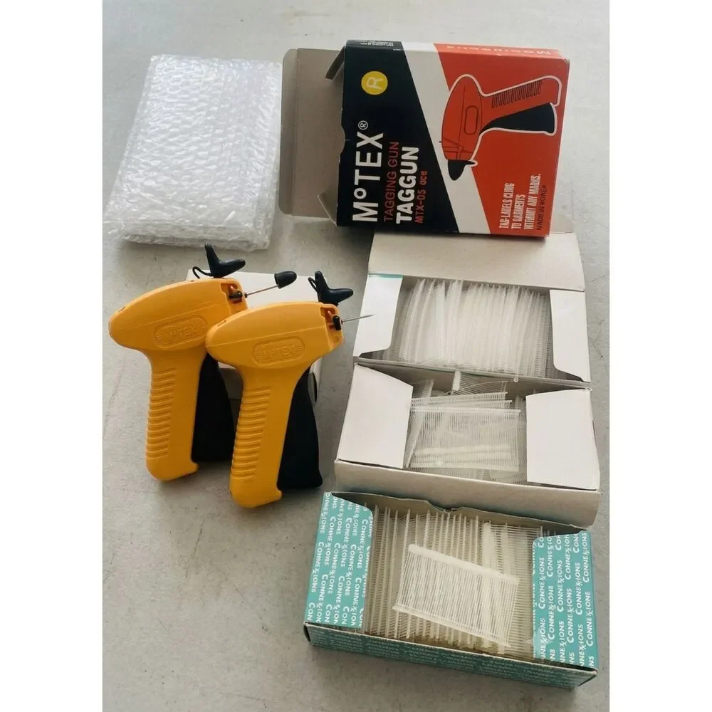 Retail Clothing Tagging Kit Lot - 2 Motex Guns & 15,000+ Barbs / Fasteners